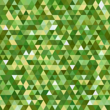 Soyut yeşil sorunsuz mozaik arka plan. Üçgen geometrik arka plan. Vektör çizim