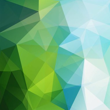 Soyut geometrik tarzı arka plan. Yeşil, mavi renkler. Vektör çizim