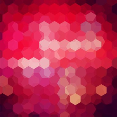 Kırmızı, pembe geometrik şekillerin arka planı. Mozaik model. Vektör EPS 10. Vektör illüstrasyonu