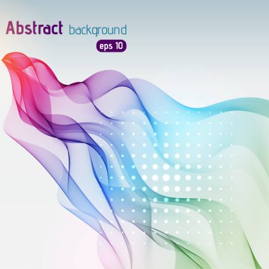 Soyut renkli çizgiler, dalgalar. Gökkuşağı renkli. Vektör illüstrasyonu