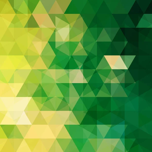 Abstract Vectorachtergrond Met Gele Groene Driehoeken Geometrische Vectorillustratie Template Voor — Stockvector