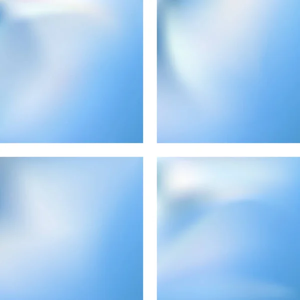 Set Mit Blauen Abstrakten Verschwommenen Hintergründen Vektorillustration Moderner Geometrischer Hintergrund — Stockvektor