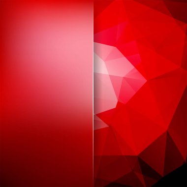 Soyut kırmızı mozaik arkaplan. Bulanık arkaplan. Üçgen geometrik arkaplan. Tasarım elemanları. Vektör illüstrasyonu