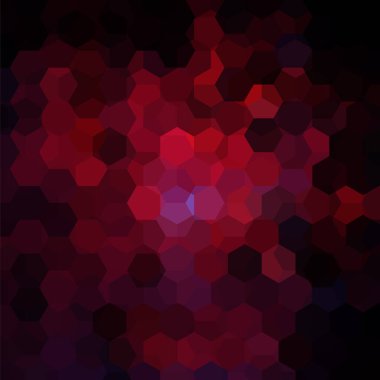Soyut altıgen vektör arkaplanı. Geometrik vektör çizimi. Yaratıcı tasarım şablonu. Kırmızı, siyah renkler.