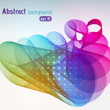 Işık arkaplanındaki soyut renkli çizgiler. Vektör çizimi. Çizgili teknoloji arka planı.