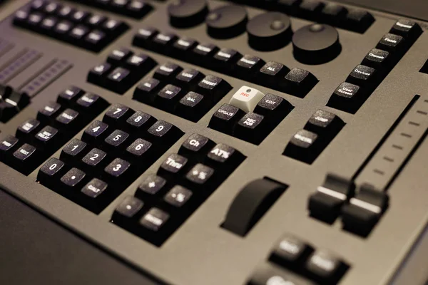 Closeup of lighting control console — Stock Photo, Image