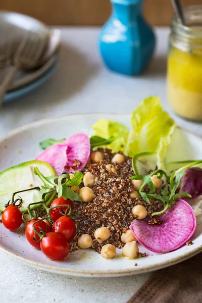 Kırmızı Quinoa Chicpea salatası ile — Stok fotoğraf