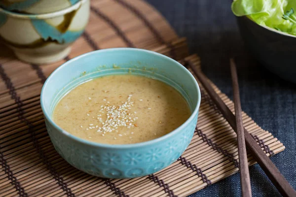 Sesame salad dressing — Stock Photo, Image