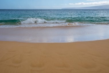 The overlooking view of the shore in Maui, Hawaii clipart