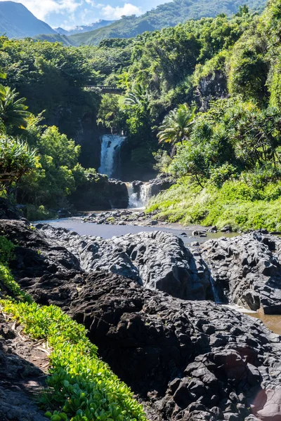 Las famosas piscinas Oheo en Maui, Hawai — Foto de Stock