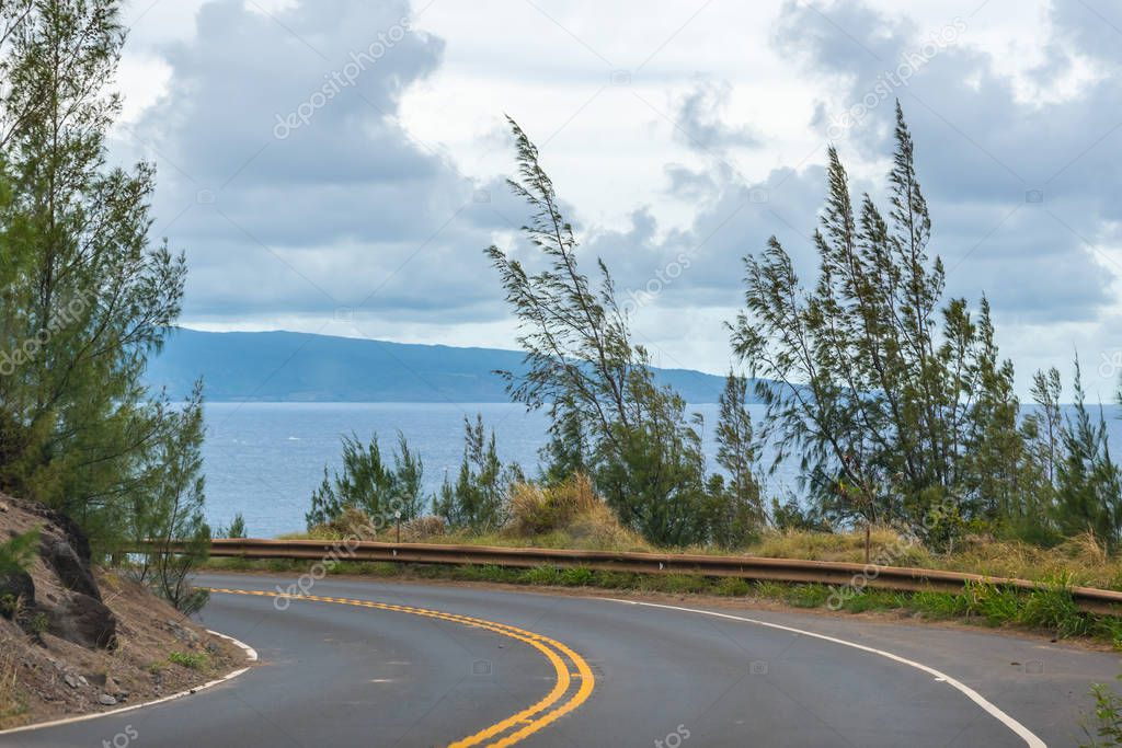 A long way down the road of Maui, Hawaii