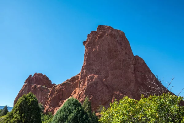 Une Roche Rouge Naturelle Corral Formations Rocheuses Dans Jardin Des — Photo