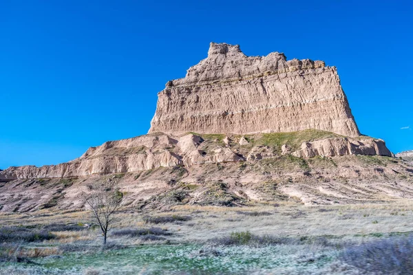 Natural Rock Formation Rugged Badlands Towering Bluffs — Stock Photo, Image