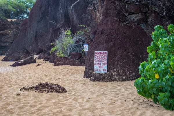 Maui Usa August 2019 Notice Falling Debris Preserve Park — Stock Photo, Image