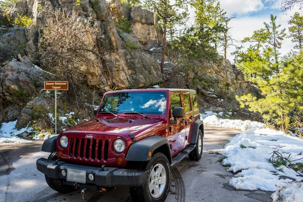 Black Hills National Forest Usa Mei 2019 Een Jeep Wrangler — Stockfoto