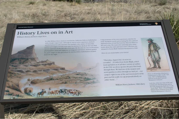 Scotts Bluff Usa 2019年5月4日 歴史はそのアートサイネージの投稿に住んでいます — ストック写真