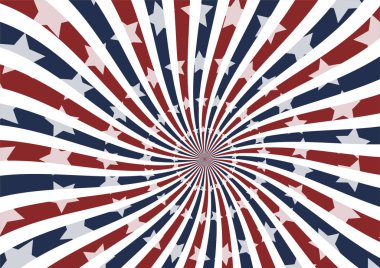 Radyal girdap süper yıldız vektör arka plan. Daire yıldız kuvvetli güneş ışığı üzerinde kırmızı, beyaz ve mavi ışın resimde arka plan.