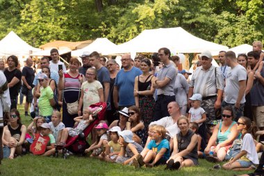 Bytom, Silesia, Polonya 01 / 09 / 2019 Ortaçağ Fuarı. Gösteriler 