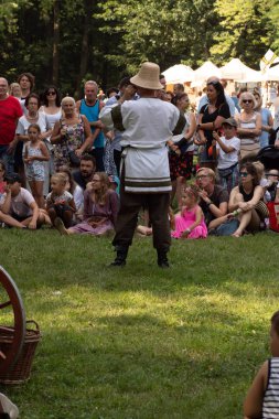 Bytom, Silesia, Polonya 01 / 09 / 2019 Ortaçağ Fuarı. Gösteriler 