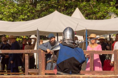 Bytom, Silesia, Polonya 01 / 09 / 2019 Ortaçağ Fuarı. Gösteriler 