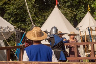 Bytom, Silesia, Polonya 01 / 09 / 2019 Ortaçağ Fuarı. Gösteriler 