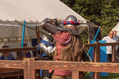 Bytom, Silesia, Polonya 01 / 09 / 2019 Ortaçağ Fuarı. Gösteriler 