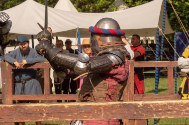 Bytom, Silesia, Polonya 01 / 09 / 2019 Ortaçağ Fuarı. Gösteriler 