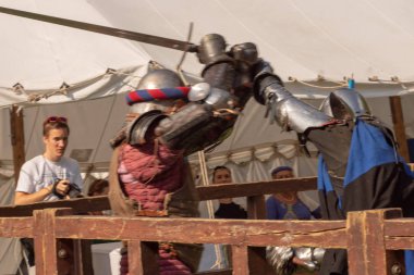 Bytom, Silesia, Polonya 01 / 09 / 2019 Ortaçağ Fuarı. Gösteriler 