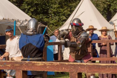 Bytom, Silesia, Polonya 01 / 09 / 2019 Ortaçağ Fuarı. Gösteriler 