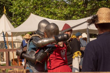 Bytom, Silesia, Polonya 01 / 09 / 2019 Ortaçağ Fuarı. Gösteriler 