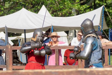 Bytom, Silesia, Polonya 01 / 09 / 2019 Ortaçağ Fuarı. Gösteriler 