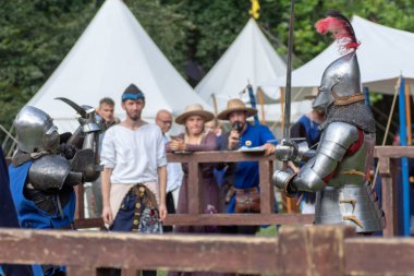 Bytom, Silesia, Polonya 01 / 09 / 2019 Ortaçağ Fuarı. Gösteriler 