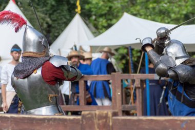Bytom, Silesia, Polonya 01 / 09 / 2019 Ortaçağ Fuarı. Gösteriler 