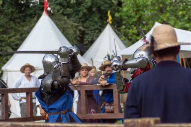 Bytom, Silesia, Polonya 01 / 09 / 2019 Ortaçağ Fuarı. Gösteriler 