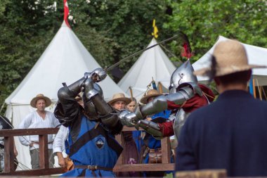 Bytom, Silesia, Polonya 01 / 09 / 2019 Ortaçağ Fuarı. Gösteriler 