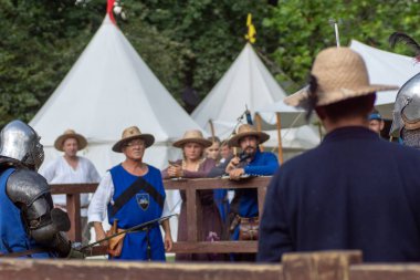 Bytom, Silesia, Polonya 01 / 09 / 2019 Ortaçağ Fuarı. Gösteriler 