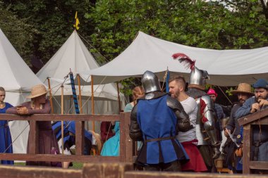 Bytom, Silesia, Polonya 01 / 09 / 2019 Ortaçağ Fuarı. Gösteriler 