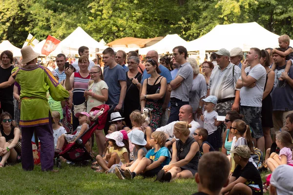 Bytom, Silesia, Polonya 01 / 09 / 2019 Ortaçağ Fuarı. Gösteriler 