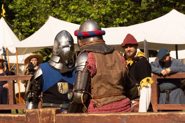 Bytom, Silesia, Polonia 01 / 09 / 2019 Feria medieval. Demostraciones —  Fotos de Stock