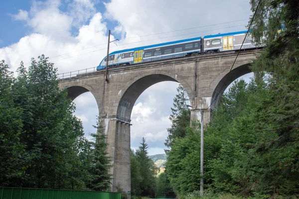 Railway viaduct, Wisła Głębce. Landscape — 스톡 사진