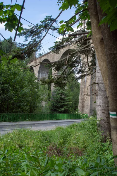 Demiryolu viyadük, Wisła Głbce. Peyzaj — Stok fotoğraf