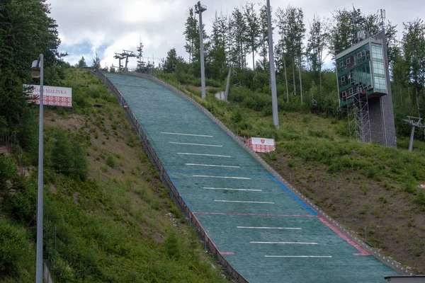 Wisla, Poland,28 June 2019: The Adam Malysz ski jumping hill in. — Stock Photo, Image