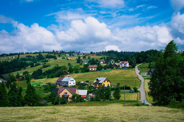 Milowka. Mountains landscape in the Silesian Beskids. Cool