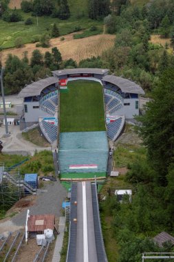 Wisla, Polonya, 28 Haziran 2019: Adam Malysz atlama tepesi.