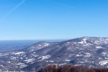 Czantoria 'nın zirvesinden kış manzarası