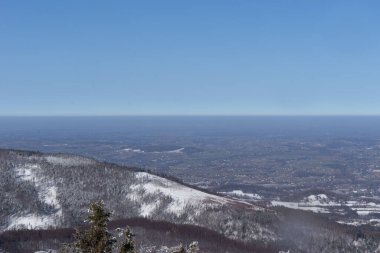 Czantoria 'nın zirvesinden kış manzarası