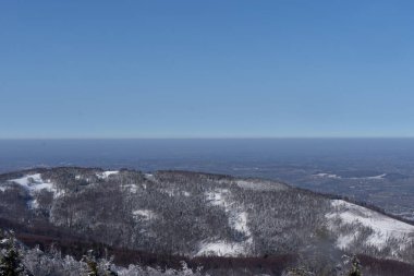 Czantoria 'nın zirvesinden kış manzarası