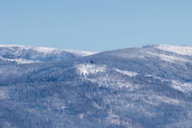 Czantoria 'nın zirvesinden kış manzarası