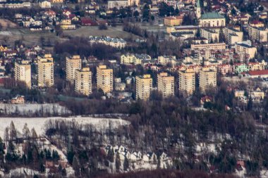 Czantoria 'nın zirvesinden kış manzarası