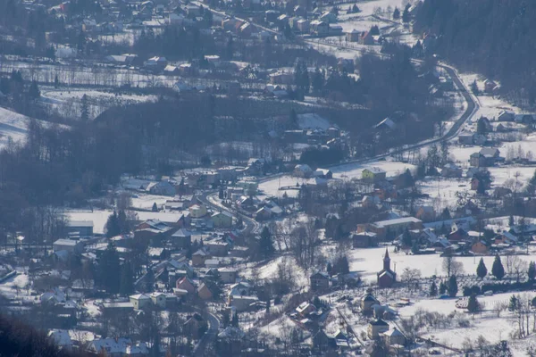 Winterliche Berglandschaft vom Gipfel der Czantoria — Stockfoto